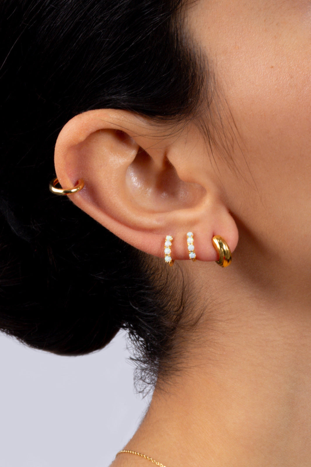 Gold etched thick hoop earrings_2