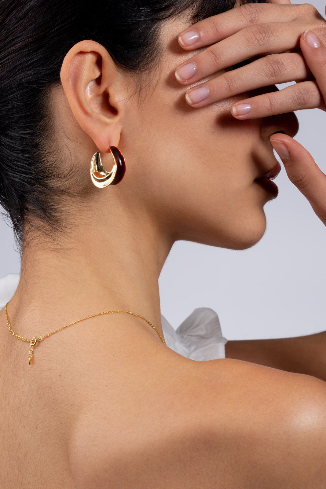 Black and gold thick shaped hoops_6