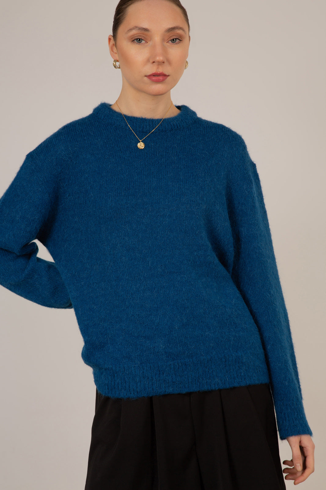 Bright blue alpaca blend jumper_1