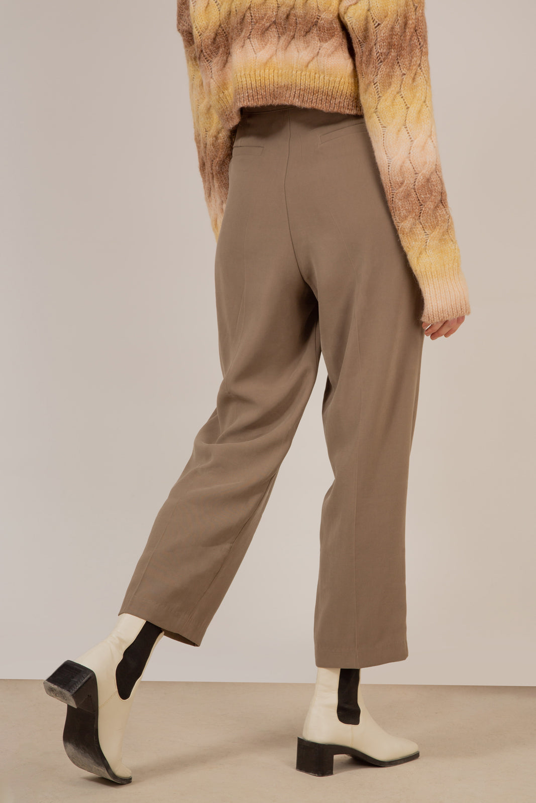 Khaki soft belted trousers_4