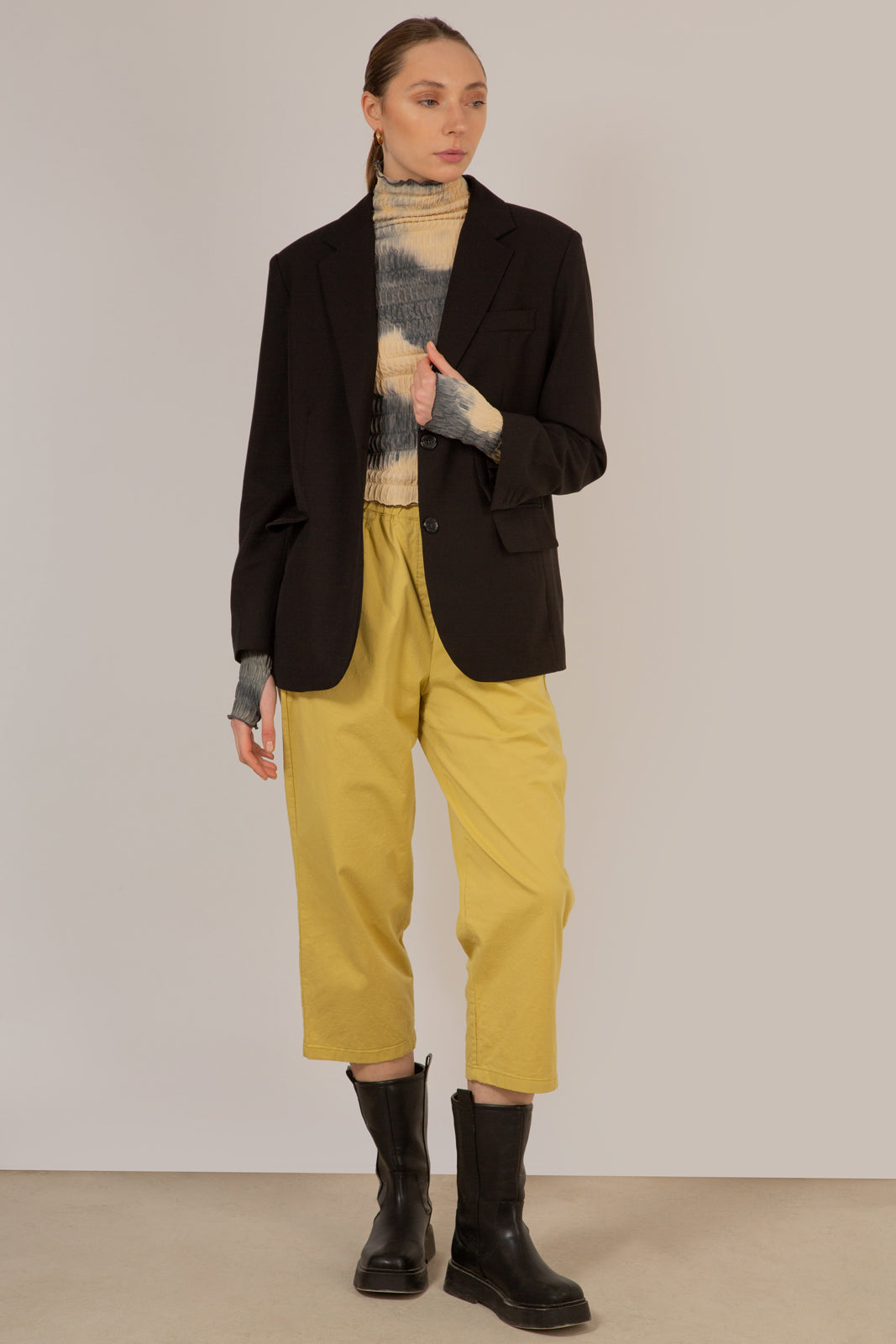 Black smart single breasted blazer_2