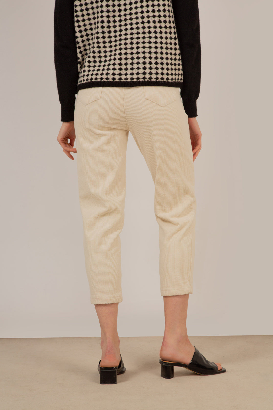 Ivory corduroy loose fit drawstring trousers_4