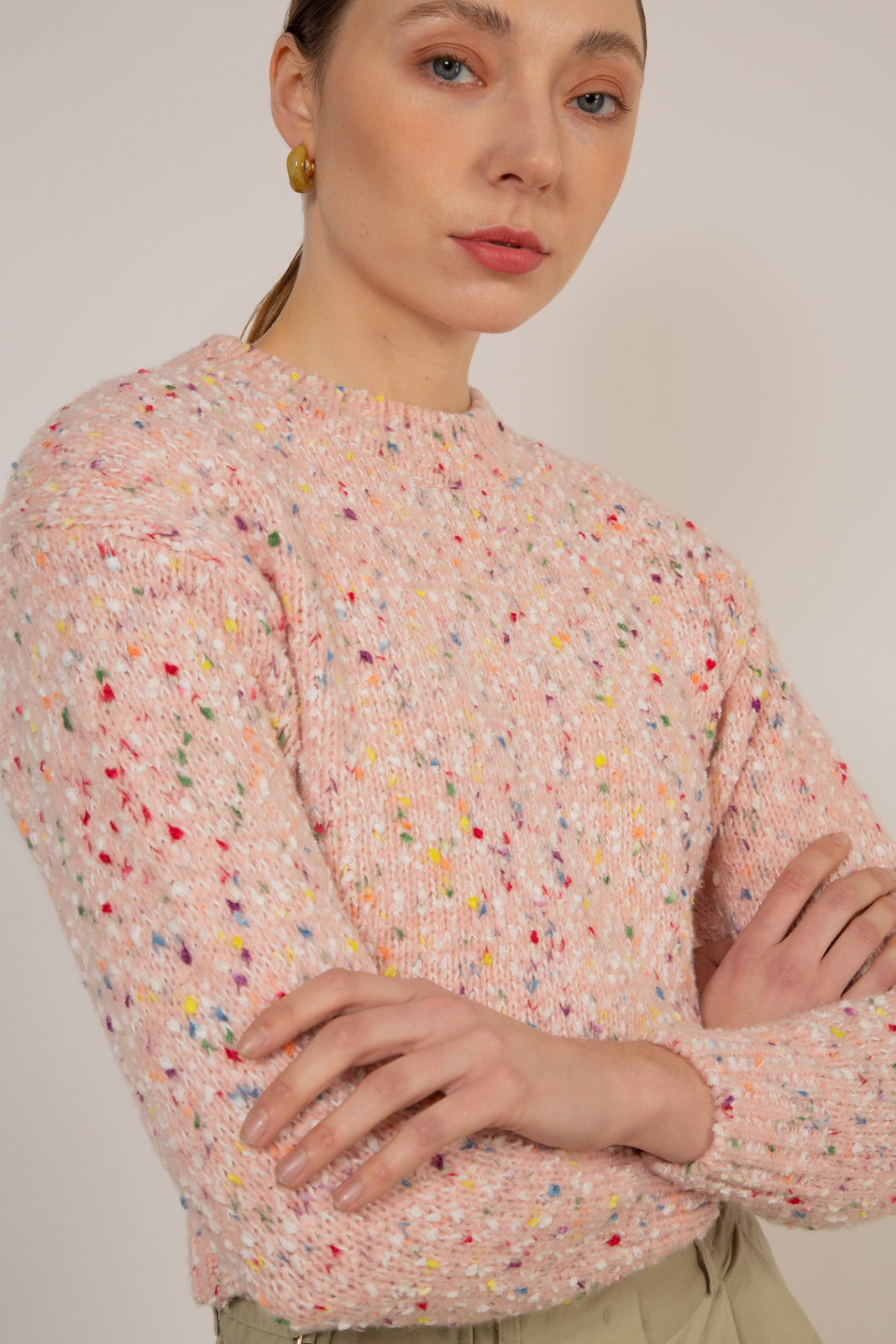 Pink rainbow flecked jumper_3
