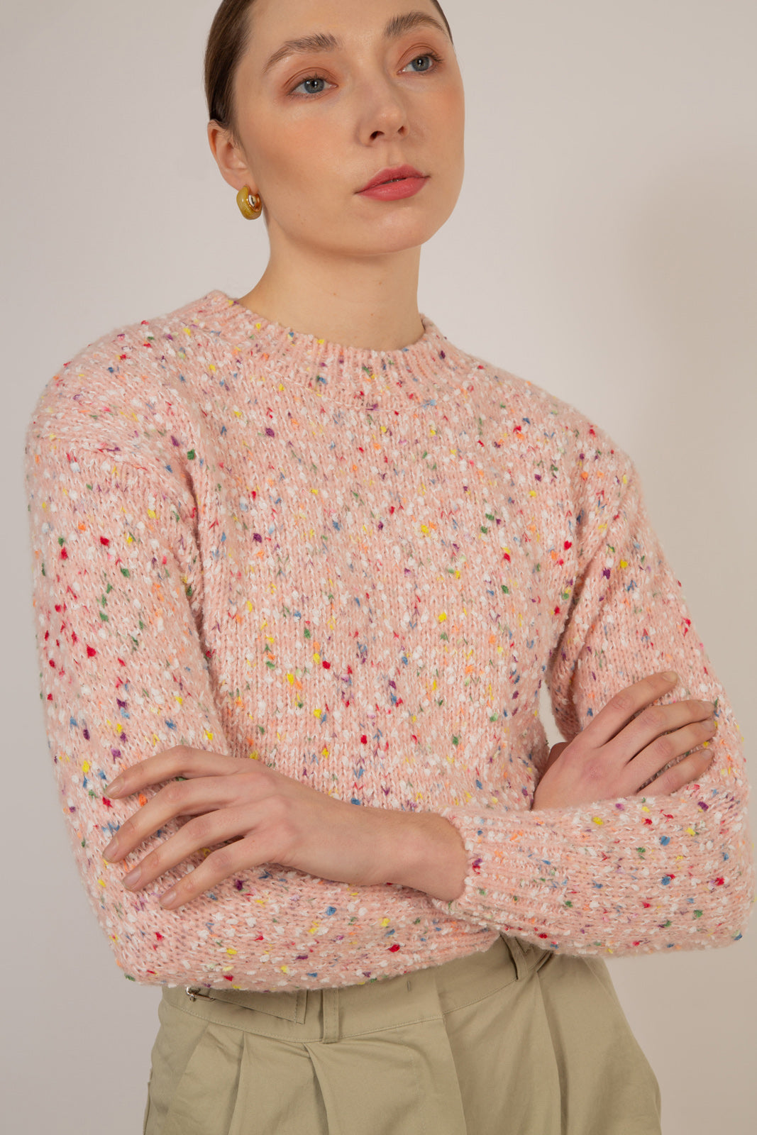 Pink rainbow flecked jumper_9