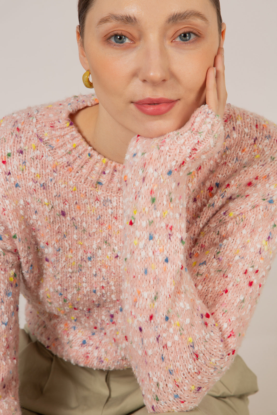 Pink rainbow flecked jumper_6