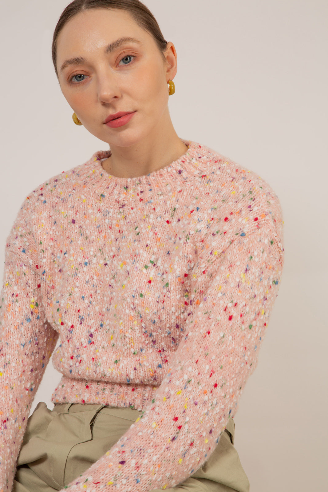 Pink rainbow flecked jumper_11