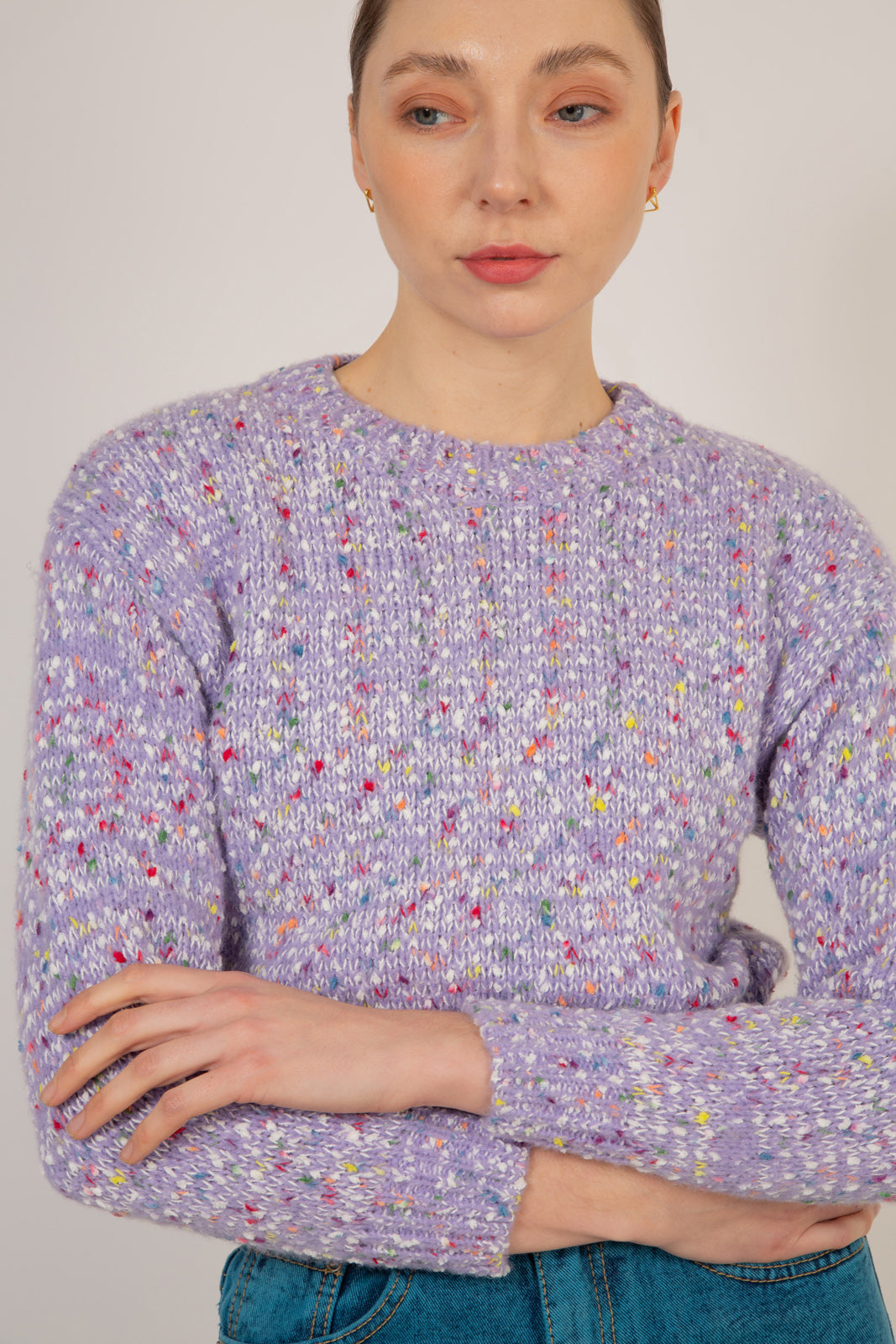 Purple rainbow flecked jumper_8