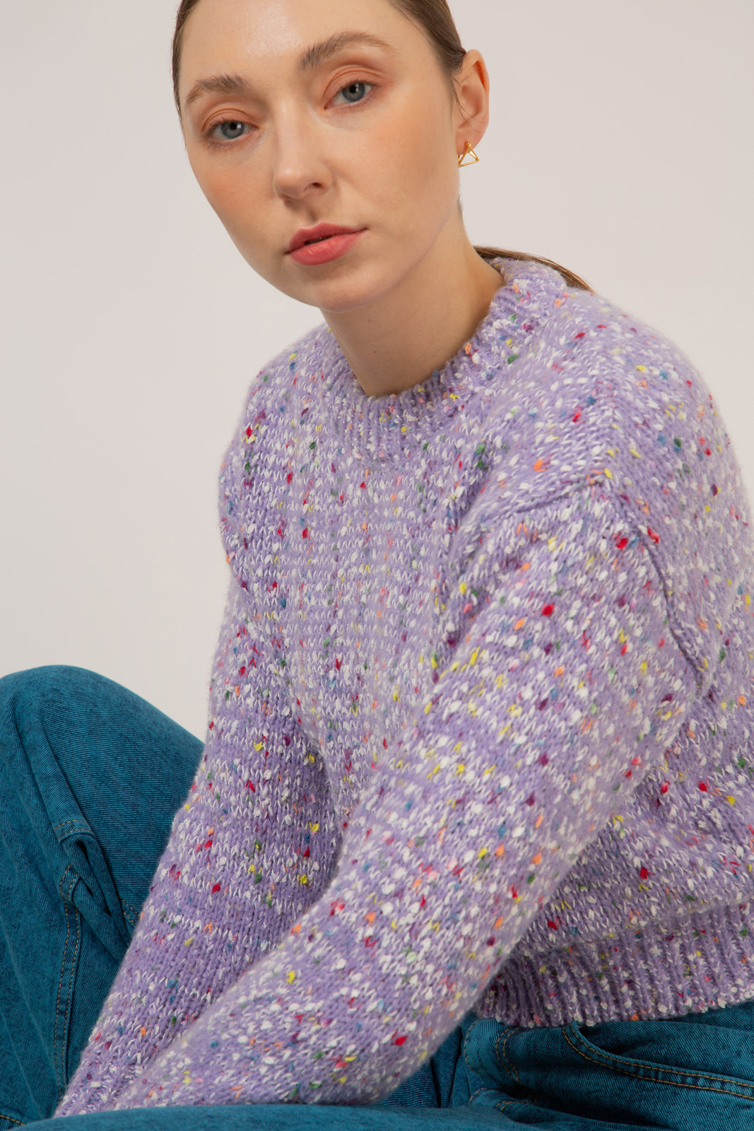 Purple rainbow flecked jumper_11