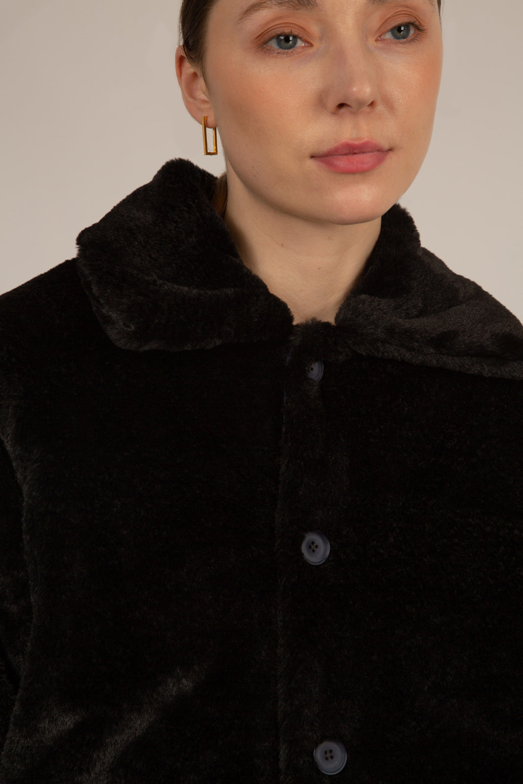 Navy faux fur large pocket reversible coat_12