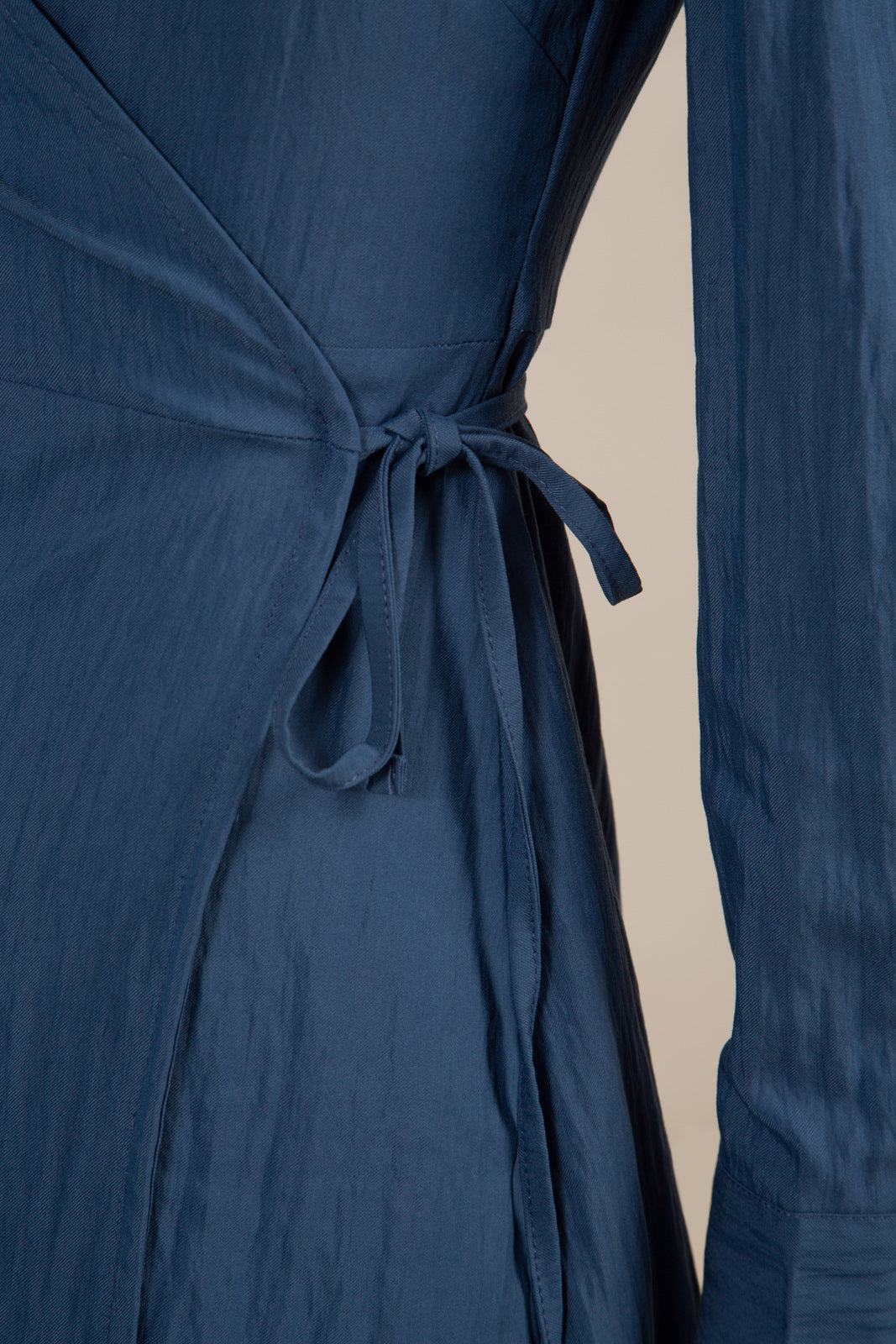 Blue collared mini wrap dress_5