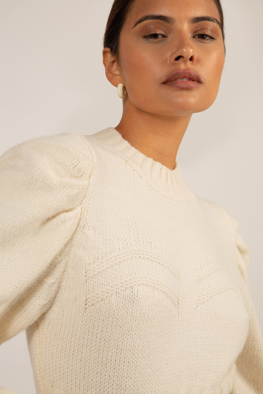 Ivory double chevron wool blend mock neck jumper_3