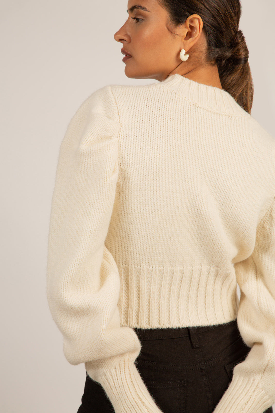 Ivory double chevron wool blend mock neck jumper_8