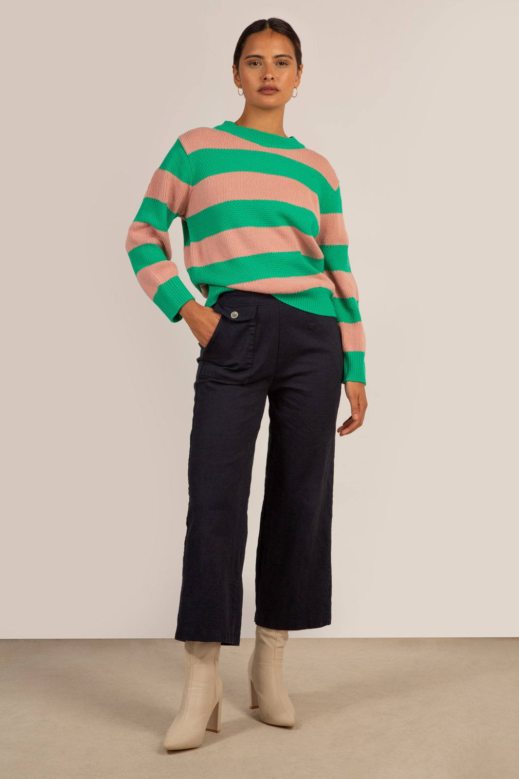 Green and pink thick striped jumper_6