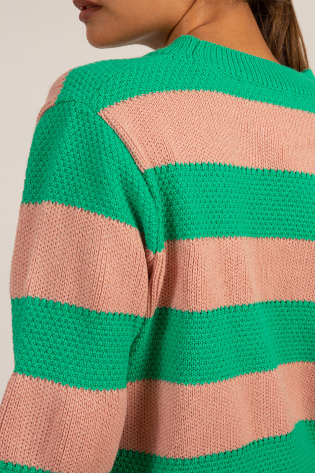 Green and pink thick striped jumper_8