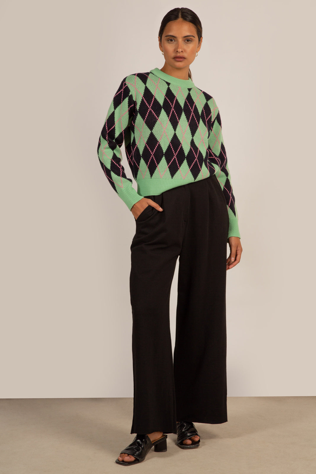 Mint navy and pink argyle jumper_11