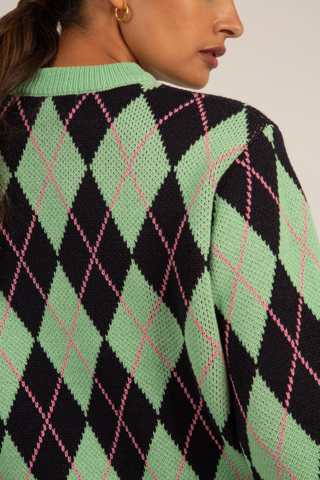 Mint navy and pink argyle jumper_13