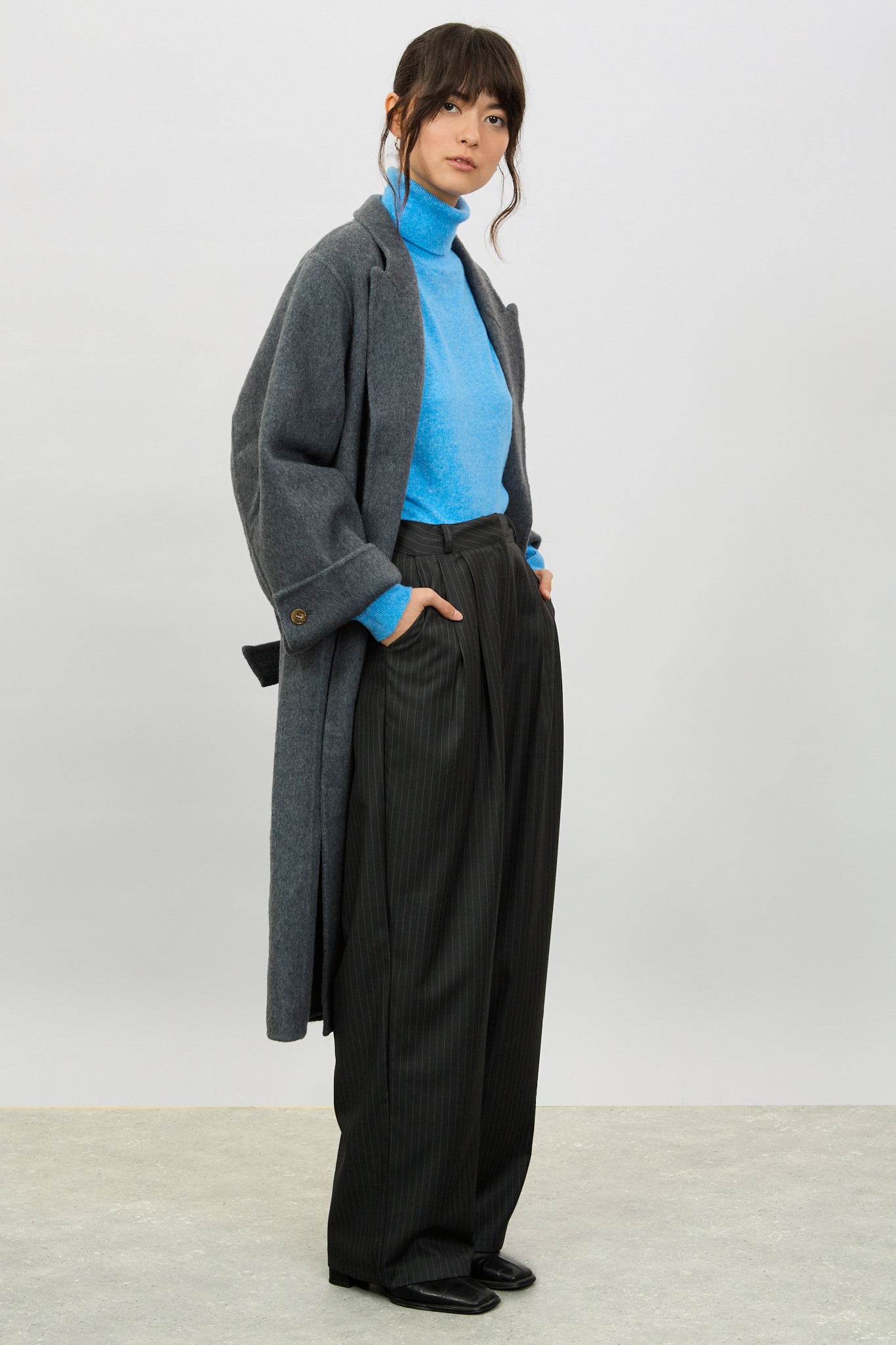 Baby blue thick short knit turtleneck_4