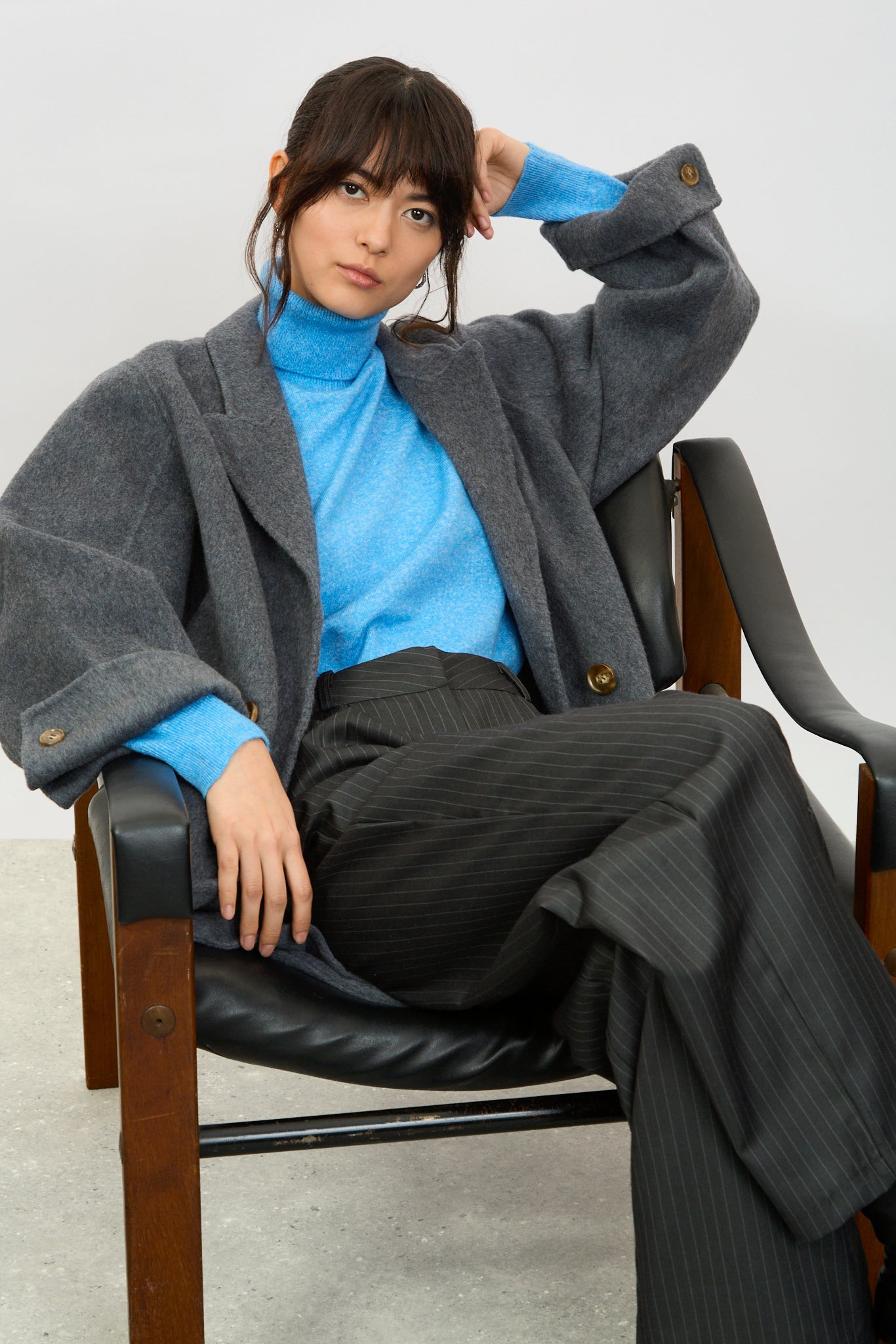 Baby blue thick short knit turtleneck_5