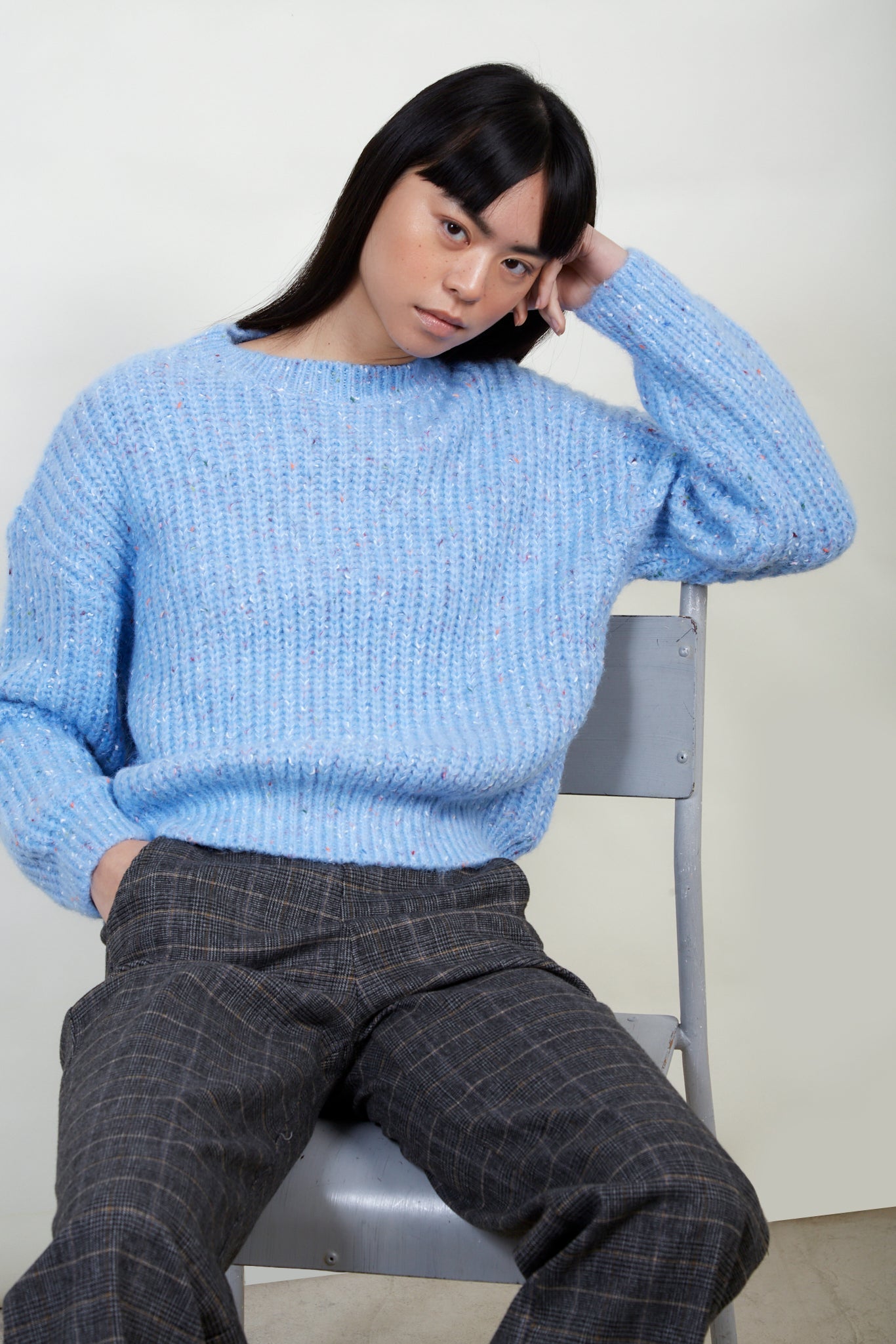 Baby blue rainbow fleck ribbed jumper_5