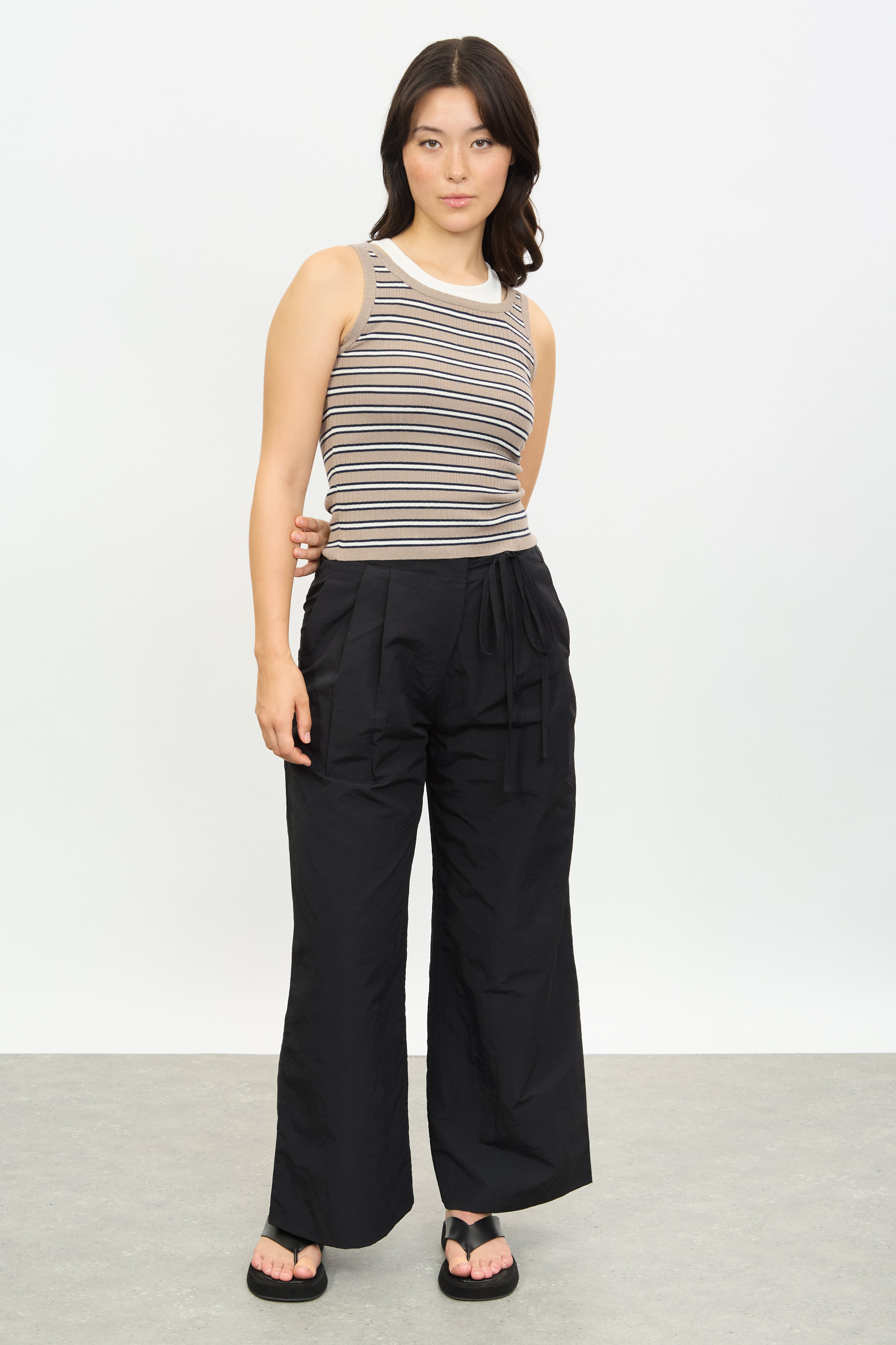 Beige black and ivory striped tank_4