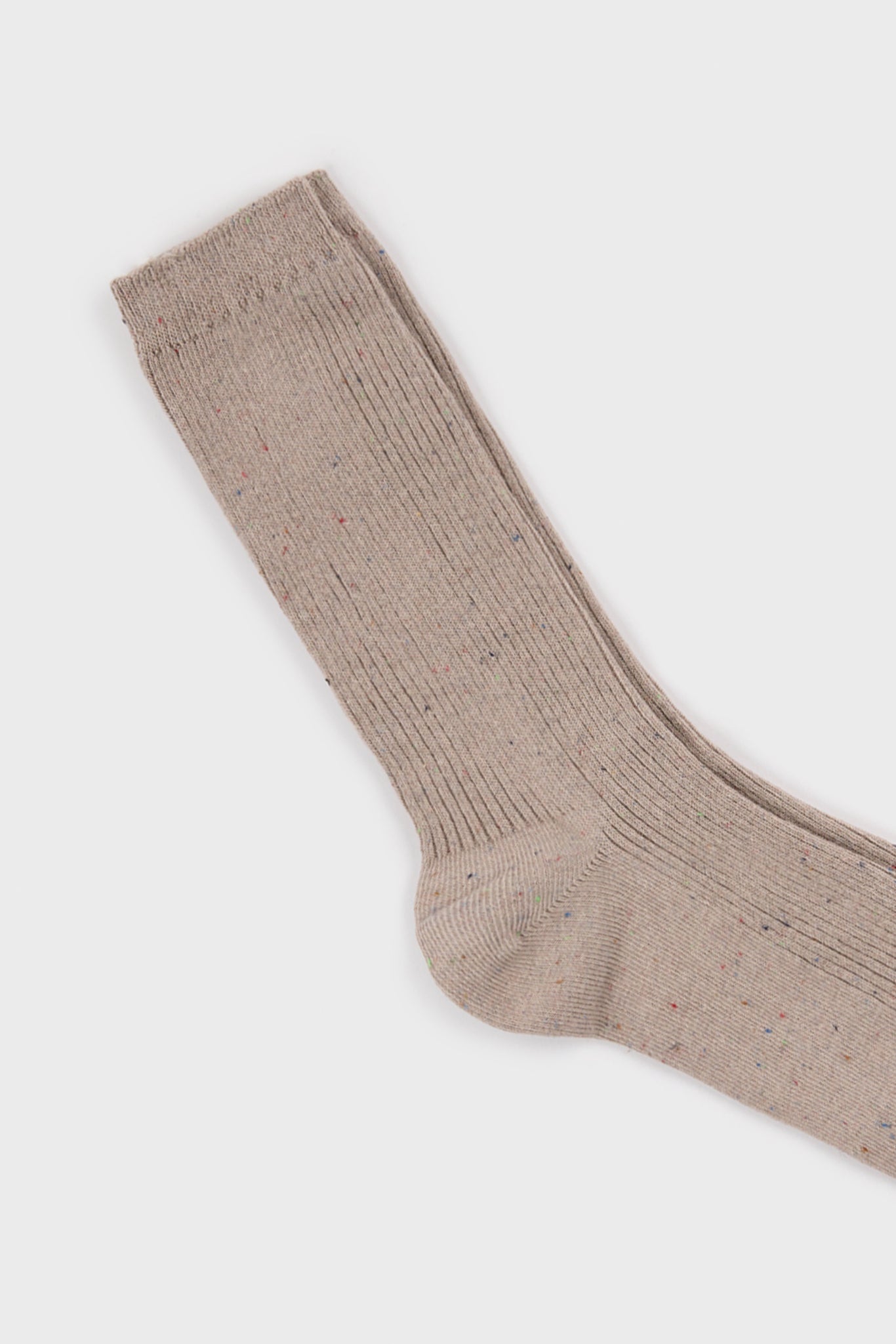 Beige rainbow fleck ribbed socks_2