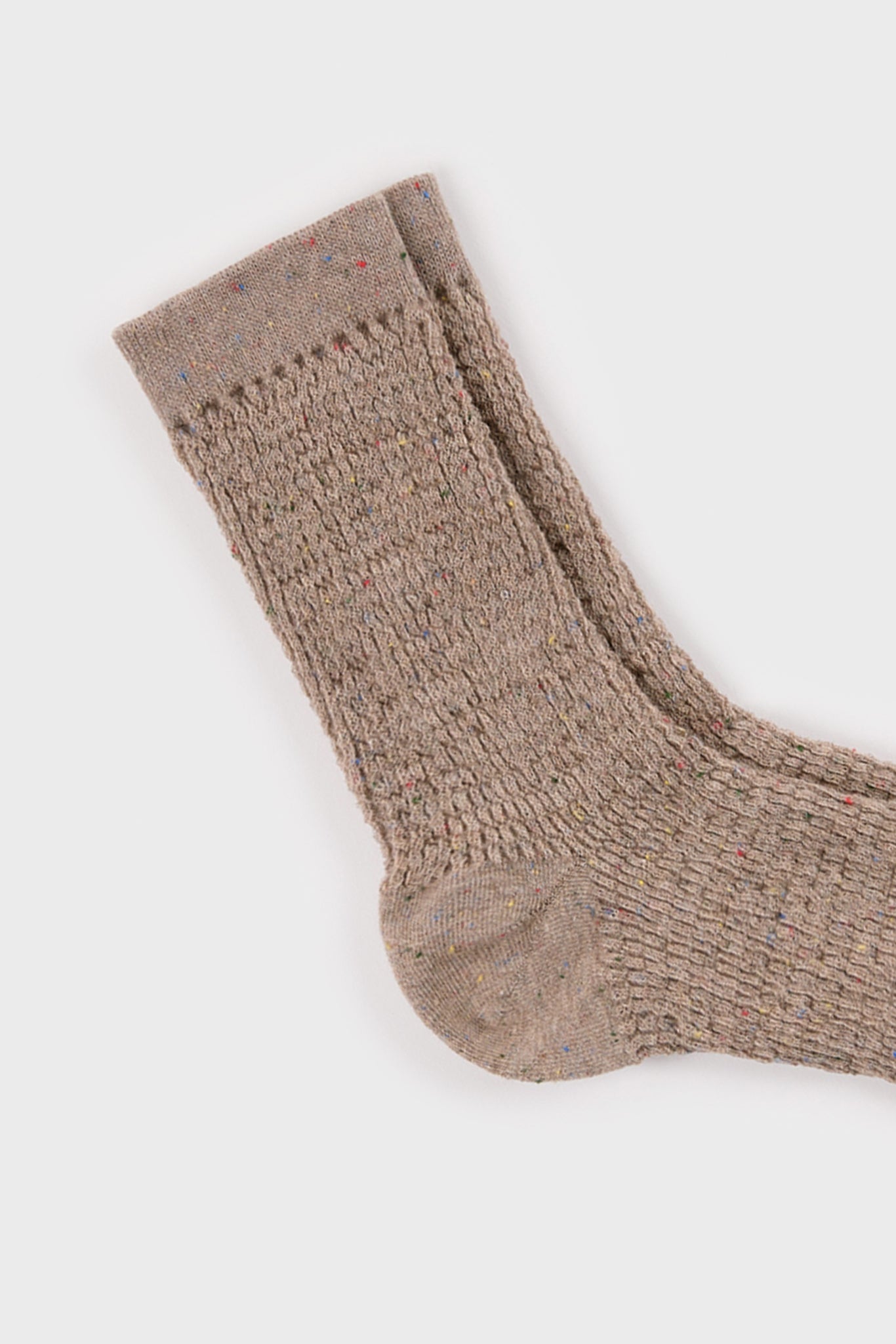 Beige rainbow fleck scrunch stretch socks_4