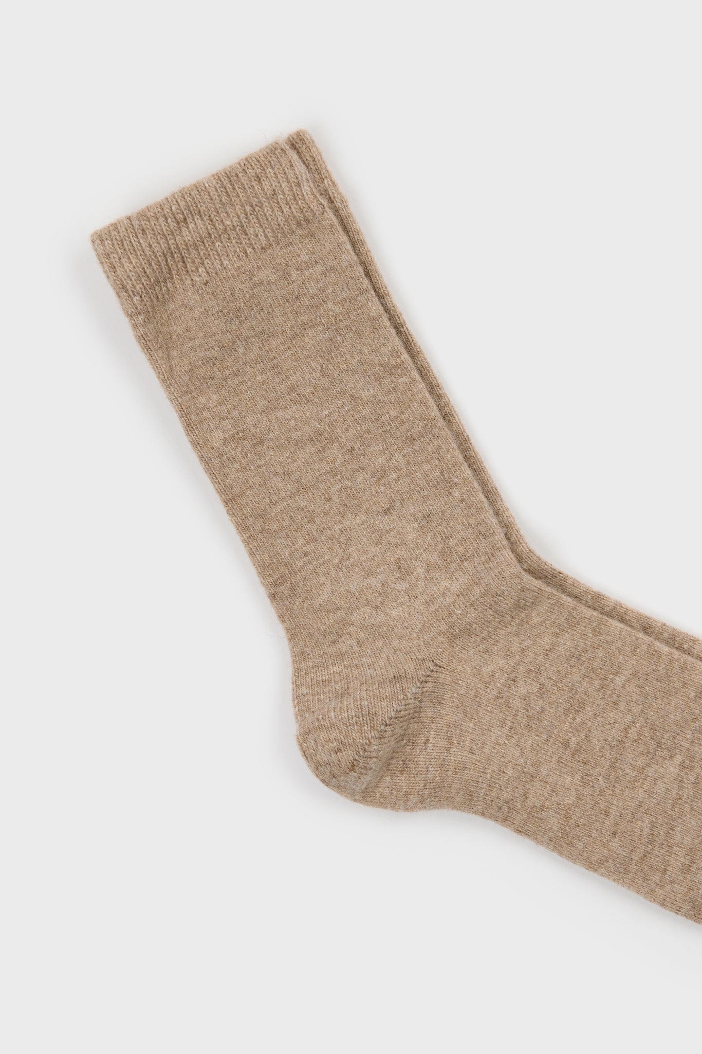 Beige smooth cashmere wool blend socks_2