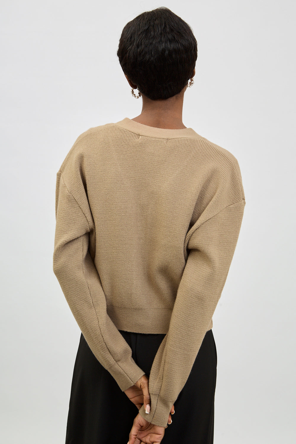 Beige smooth smart cardigan_2