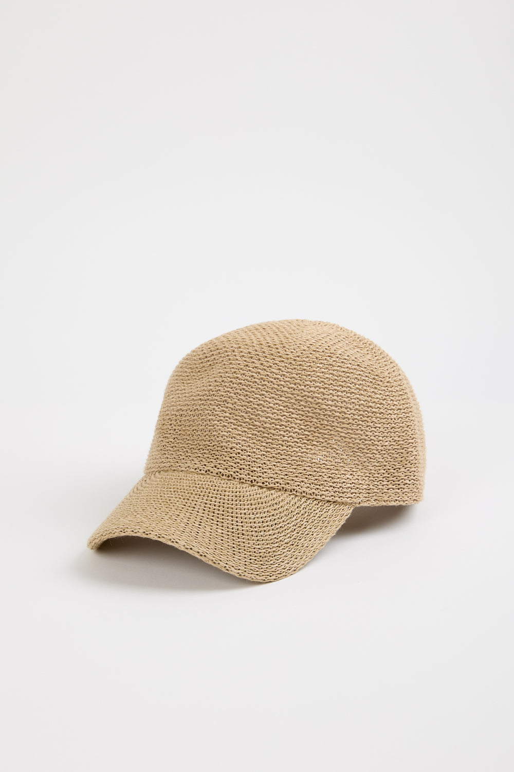 Beige straw weave baseball hat_3