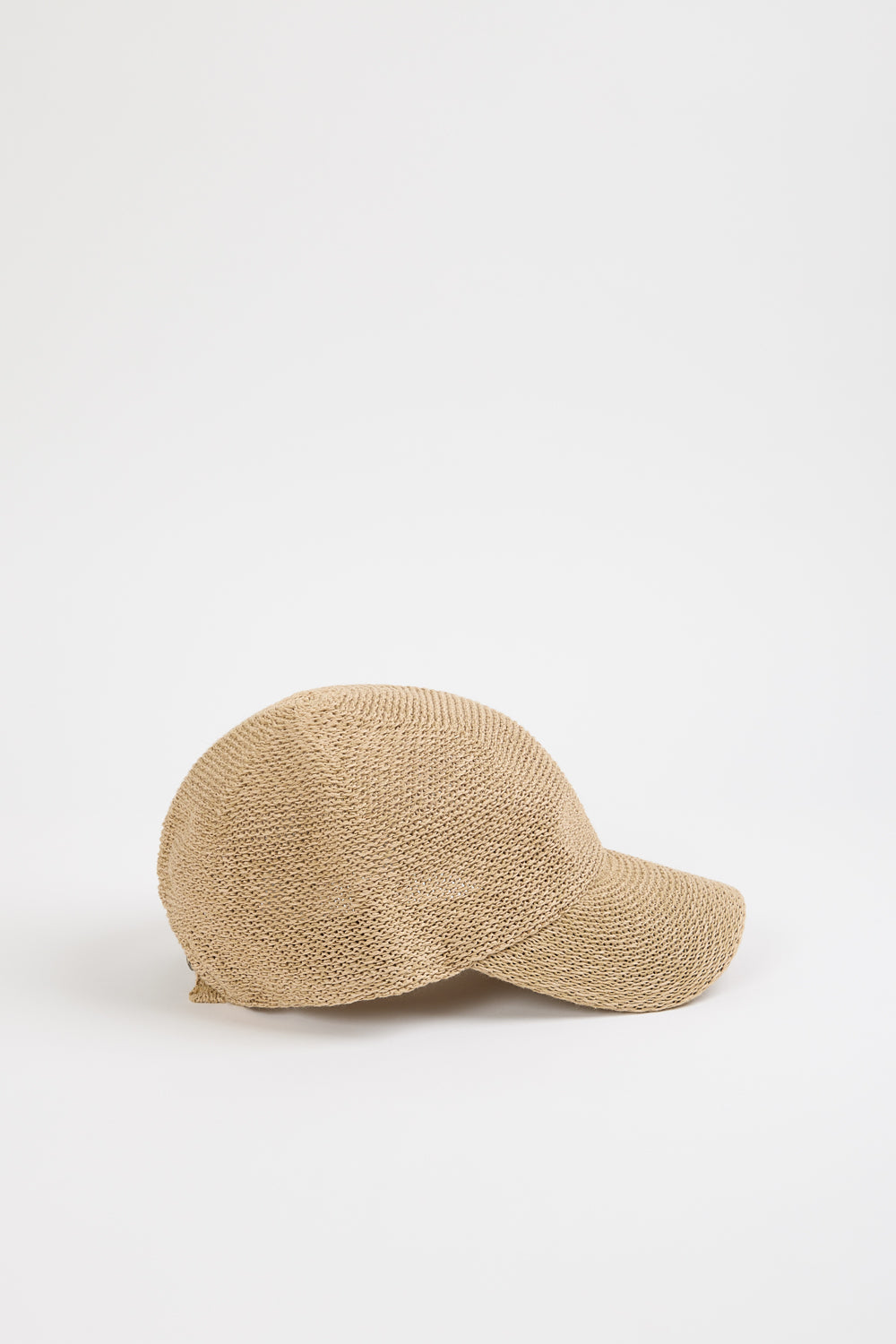 Beige straw weave baseball hat_4