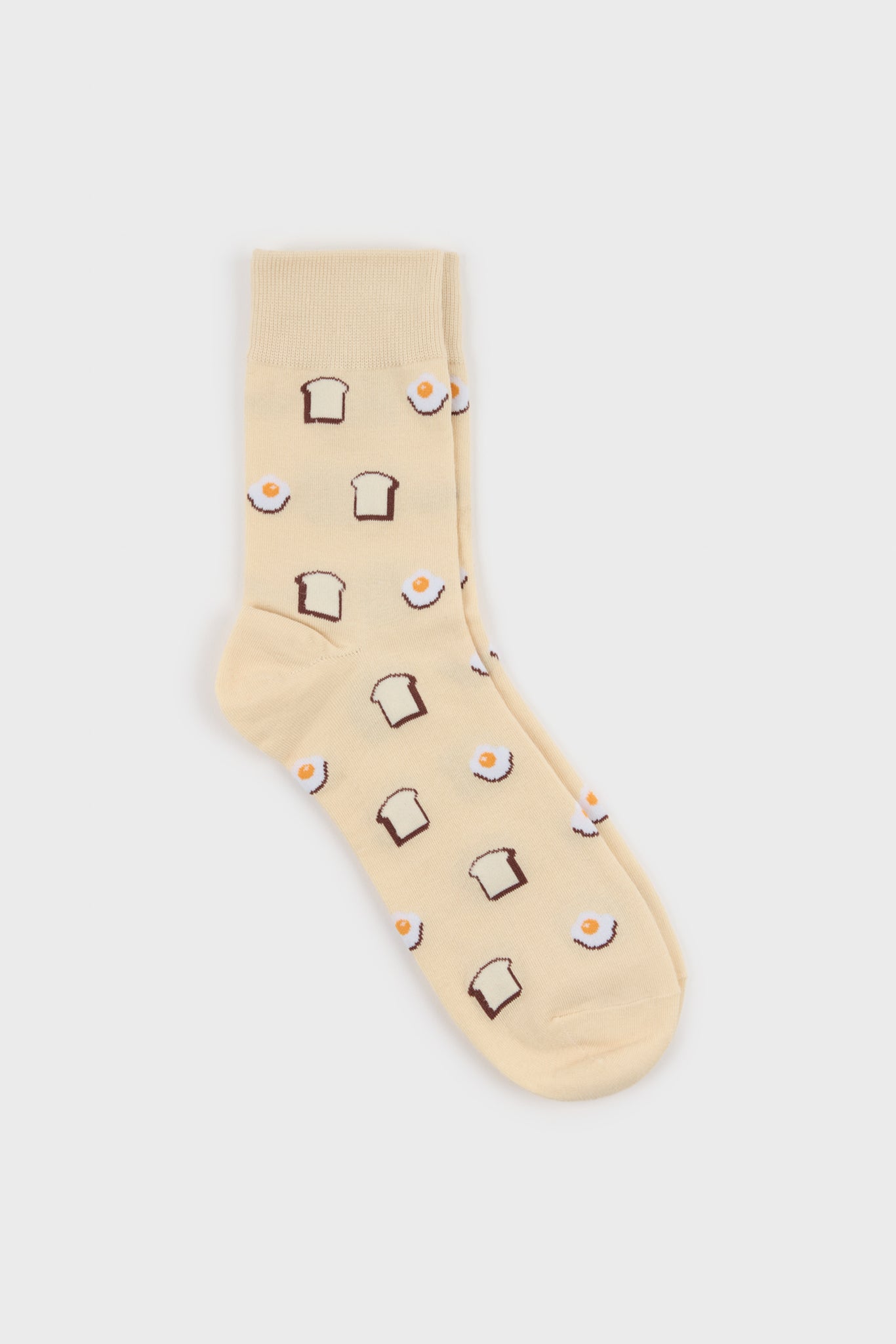 Beige toast and fried egg socks_1