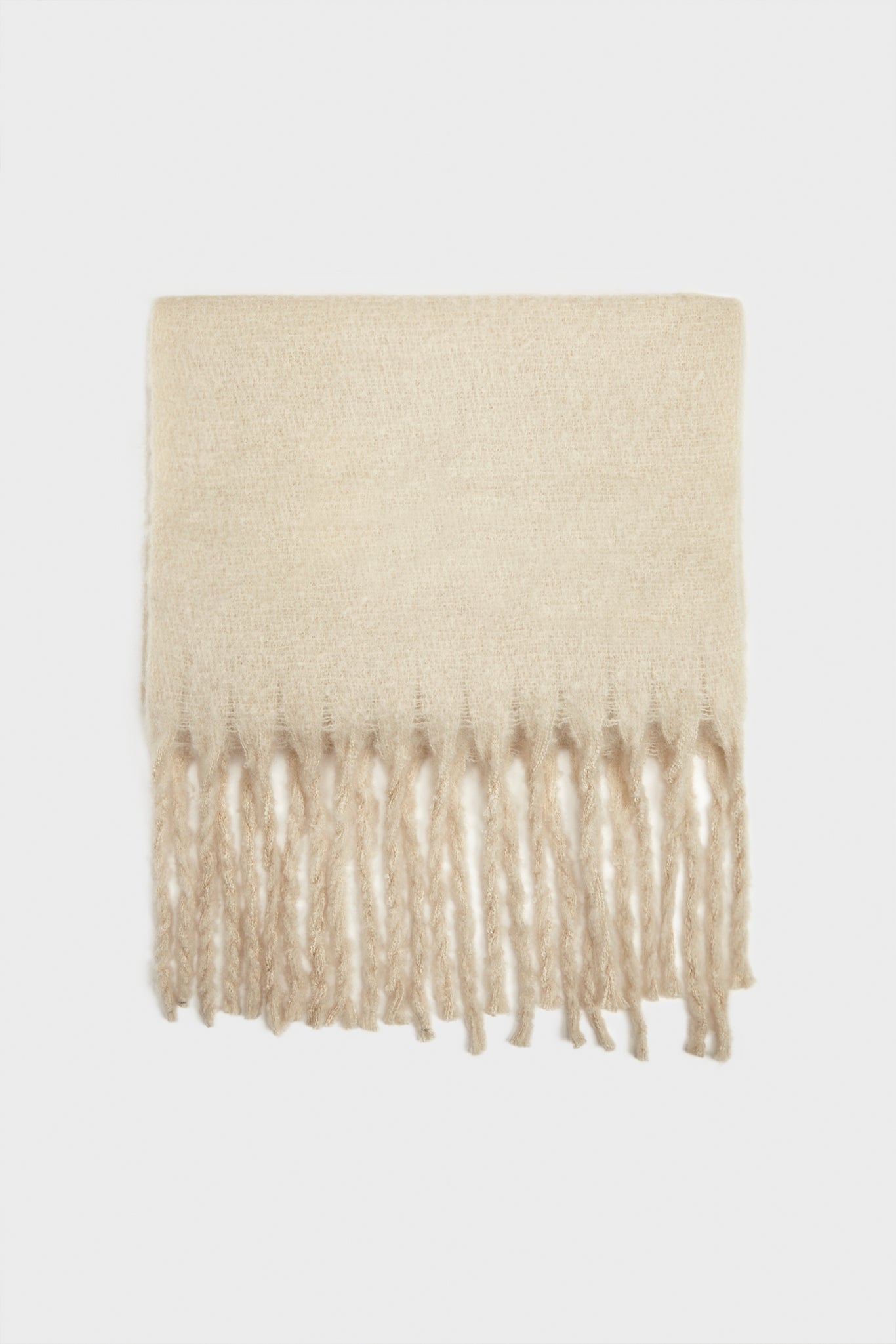 Beige fuzzy thick scarf_1