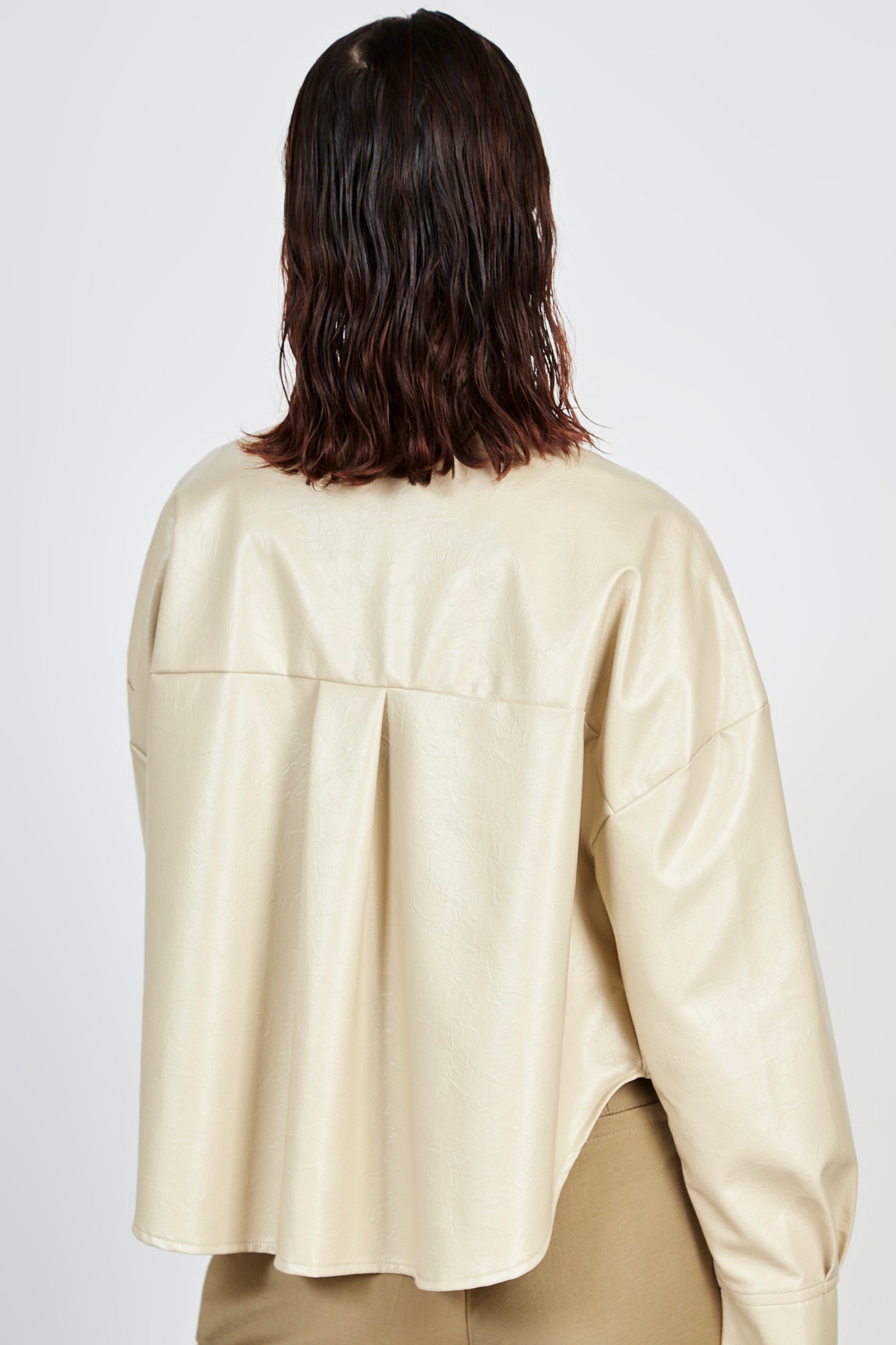 Beige high shine shirt_2