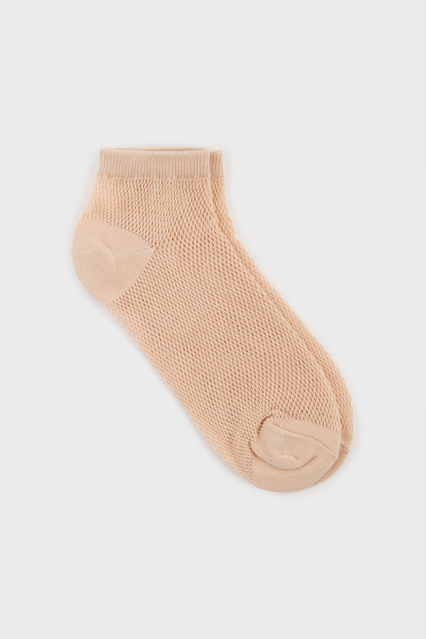 Beige mesh ankle socks_2