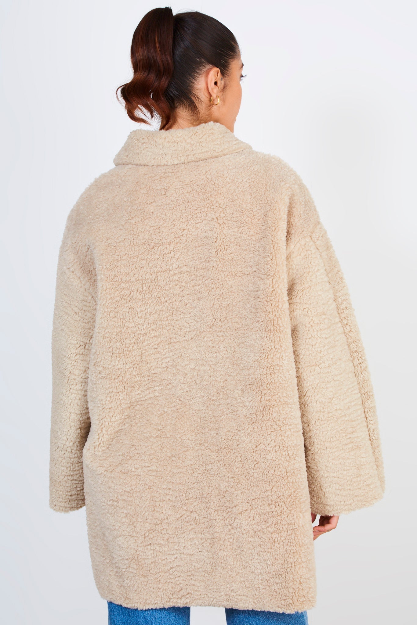 Beige thick fuzzy coat_3