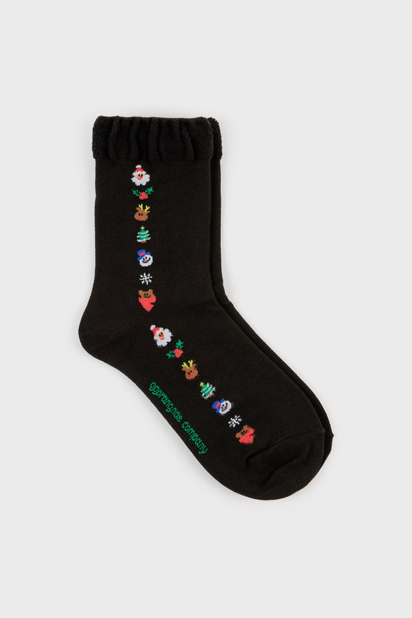 Black Christmas vertical strip socks_1