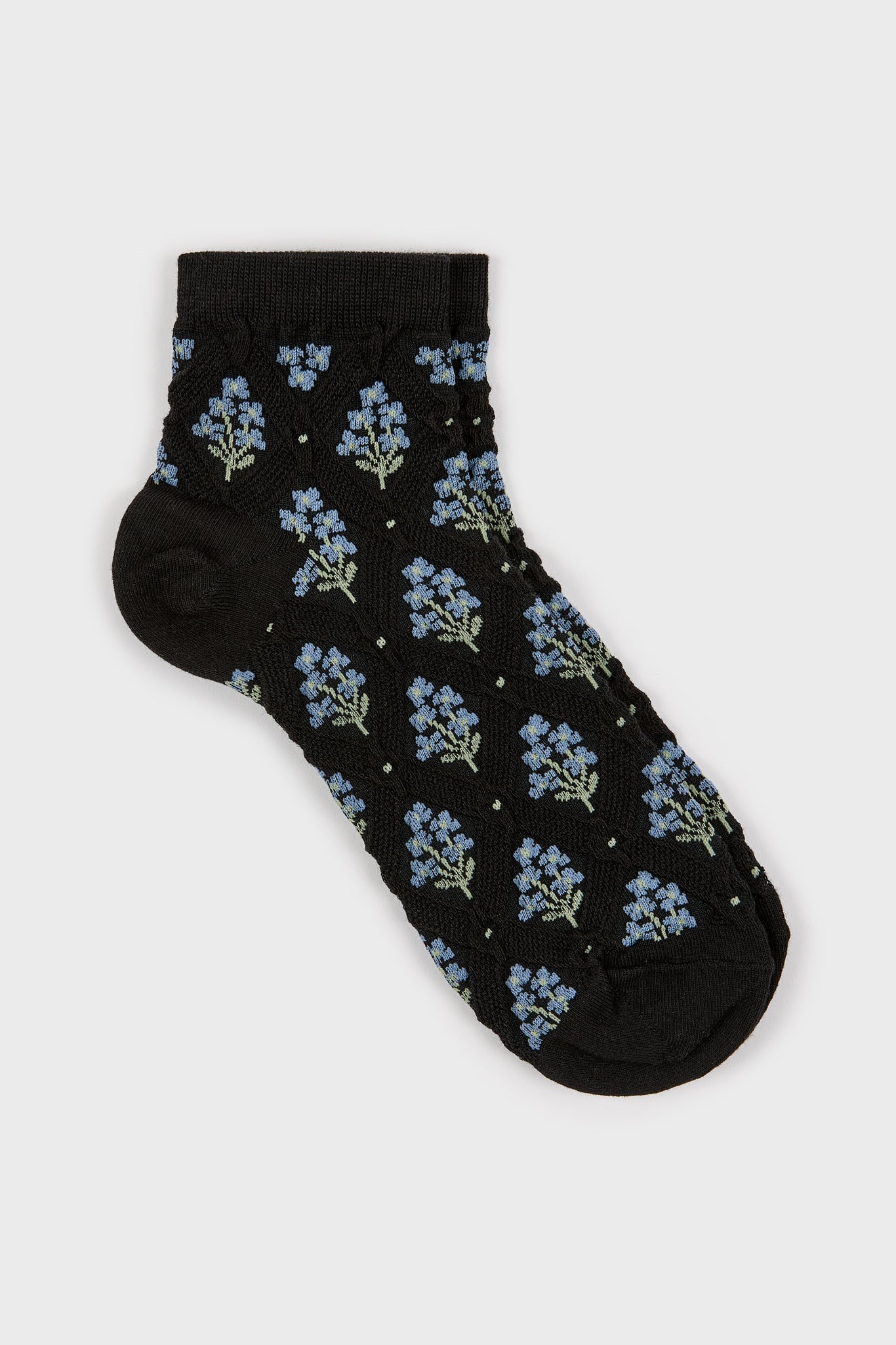 Black and blue floral bouquet socks_1