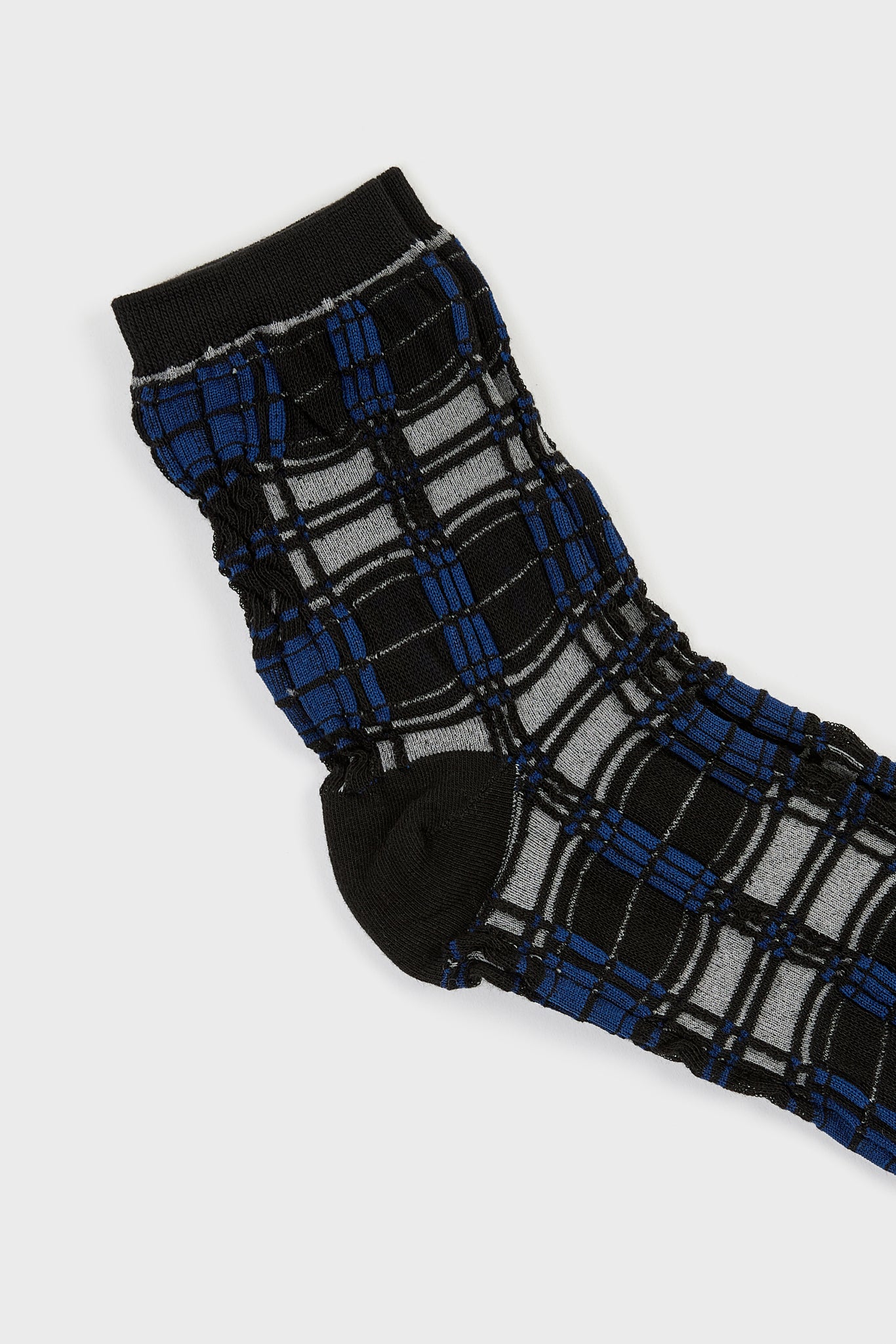 Black and blue plaid socks_2