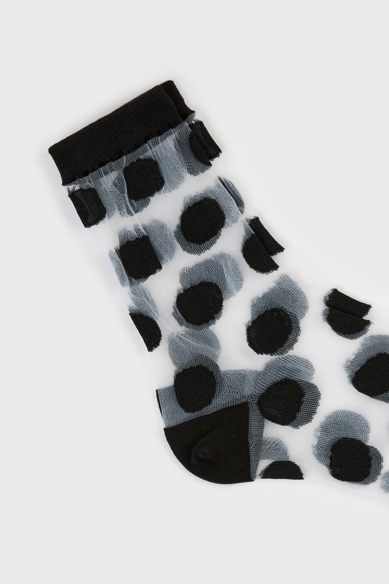 Black and white sheer polka dot socks_2