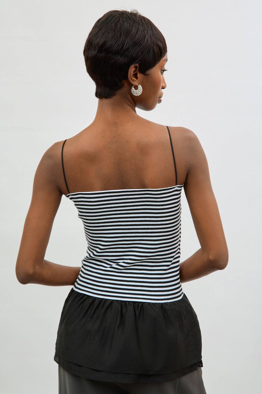 Black and white striped peplum tank_2