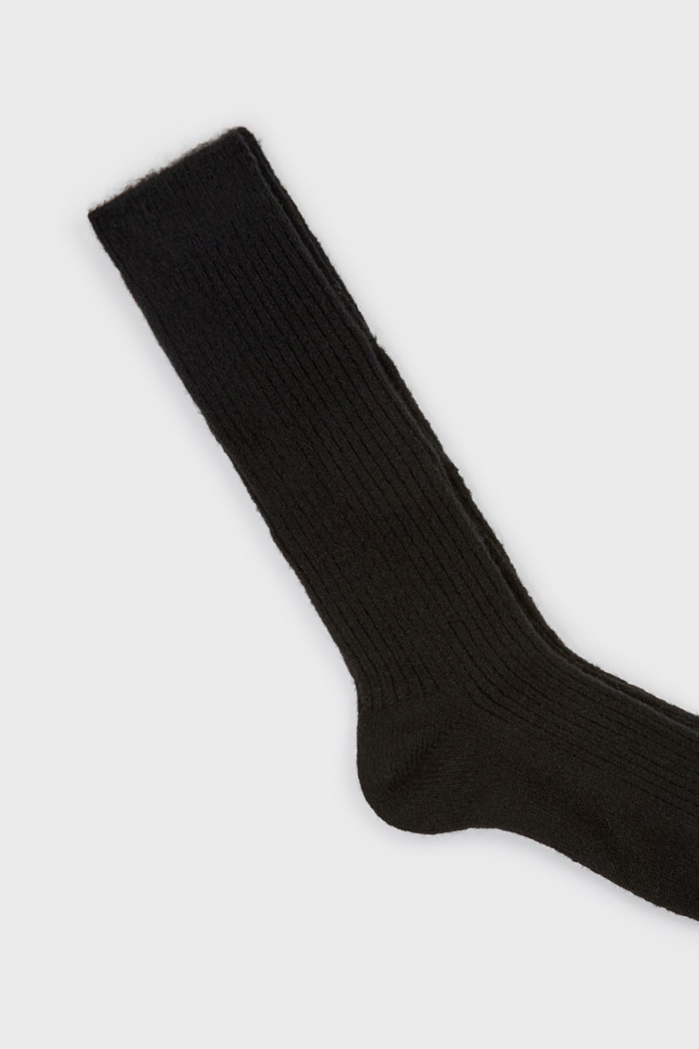 Black cashmere alpaca blend knee high socks_2