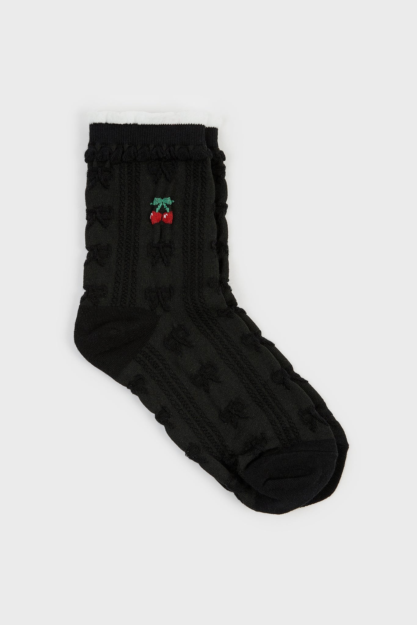 Cherry lace ribbon socks - Set of 2_3