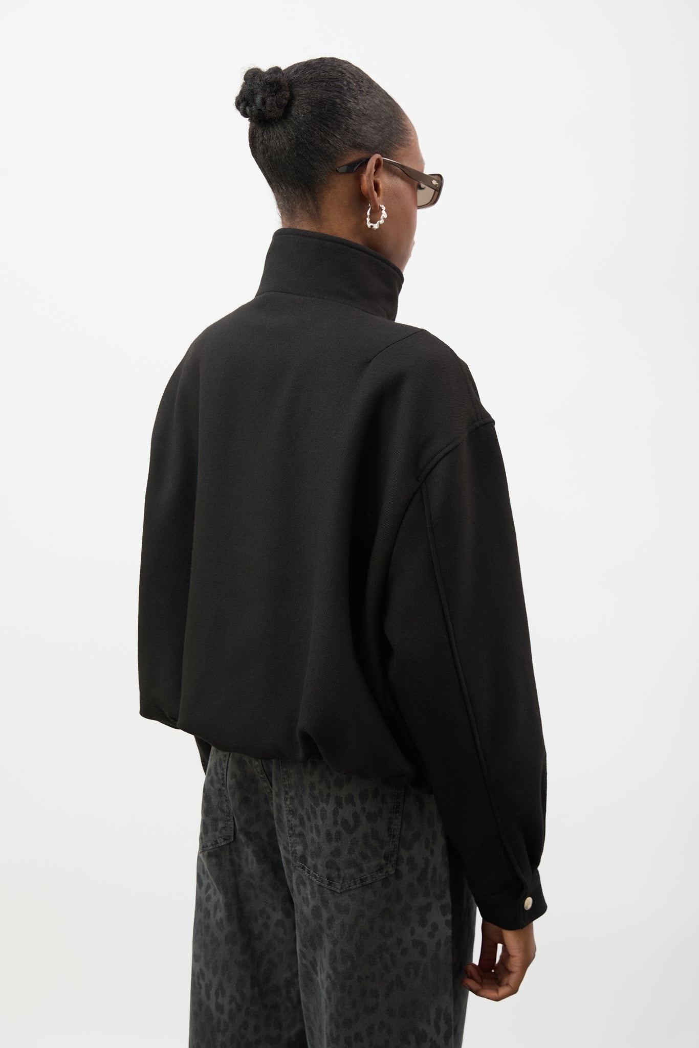 Black funnel collar jacket_3