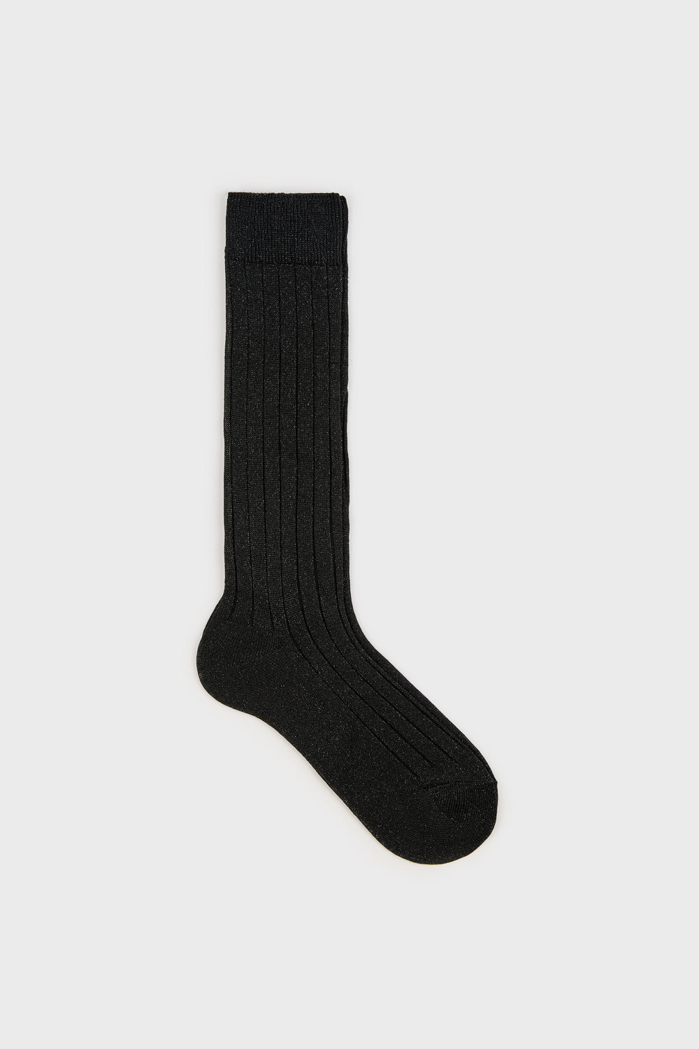 Black glitter long ribbed socks_1