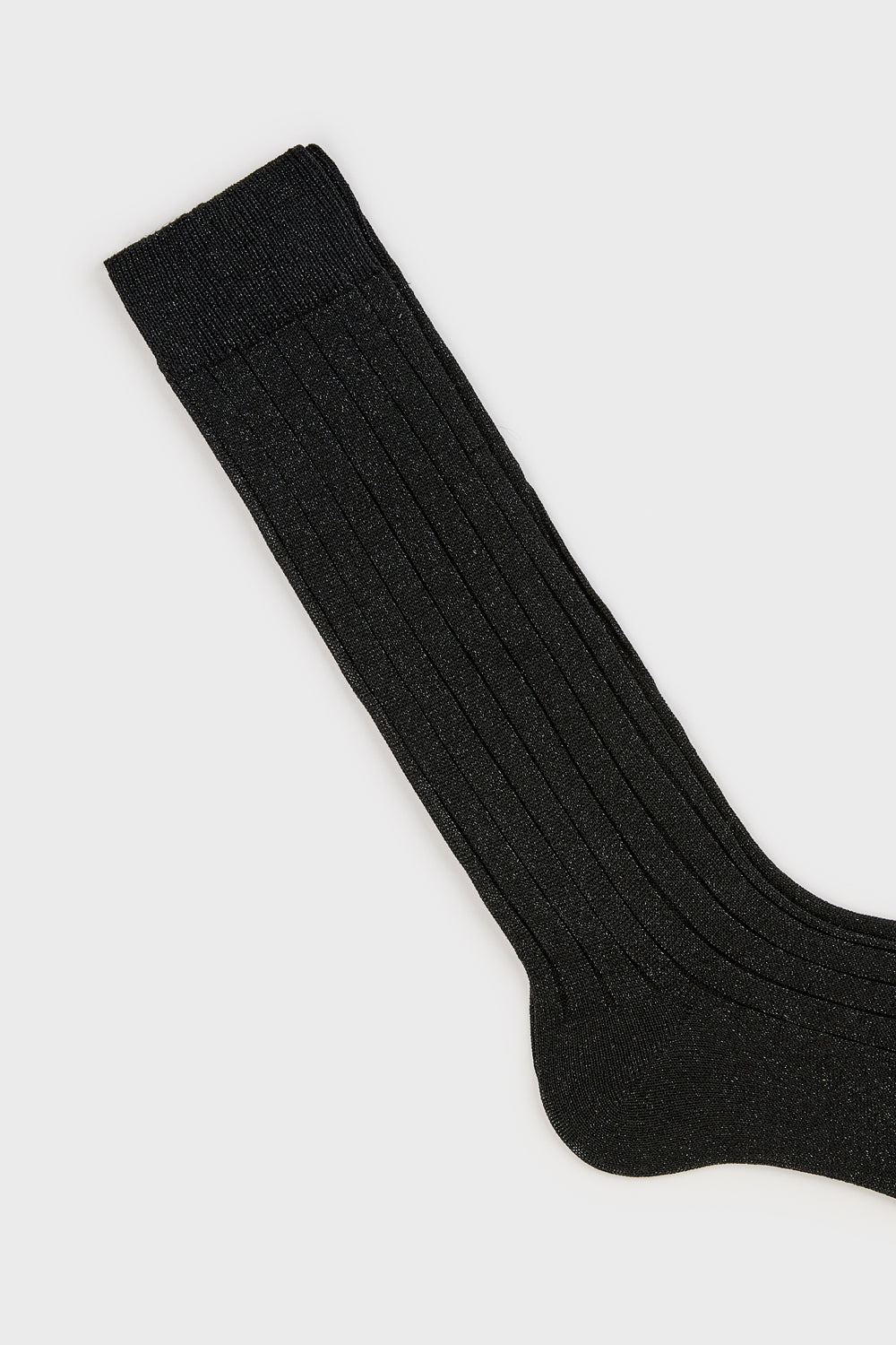 Black glitter long ribbed socks_2