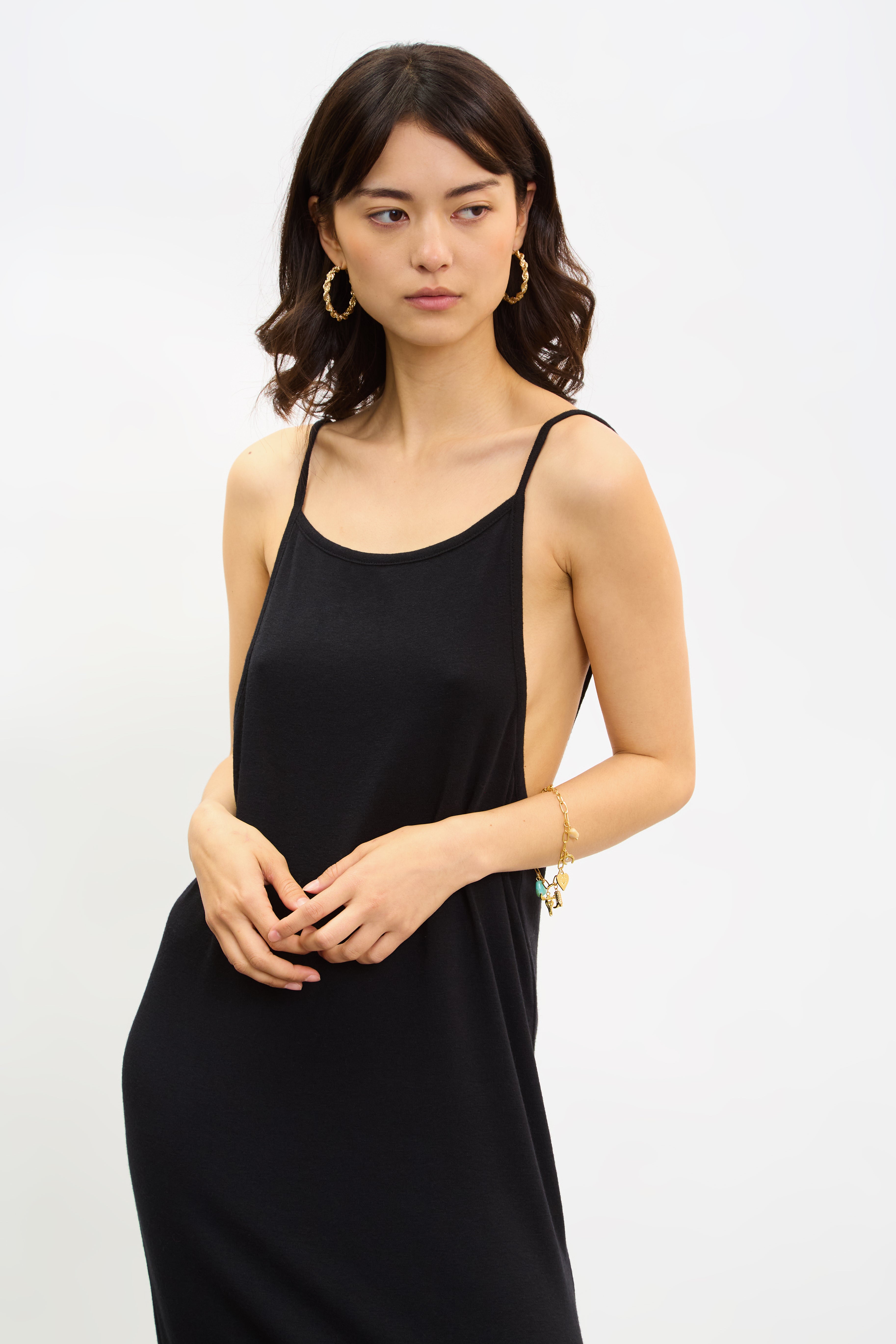 Black jersey low back dress_4