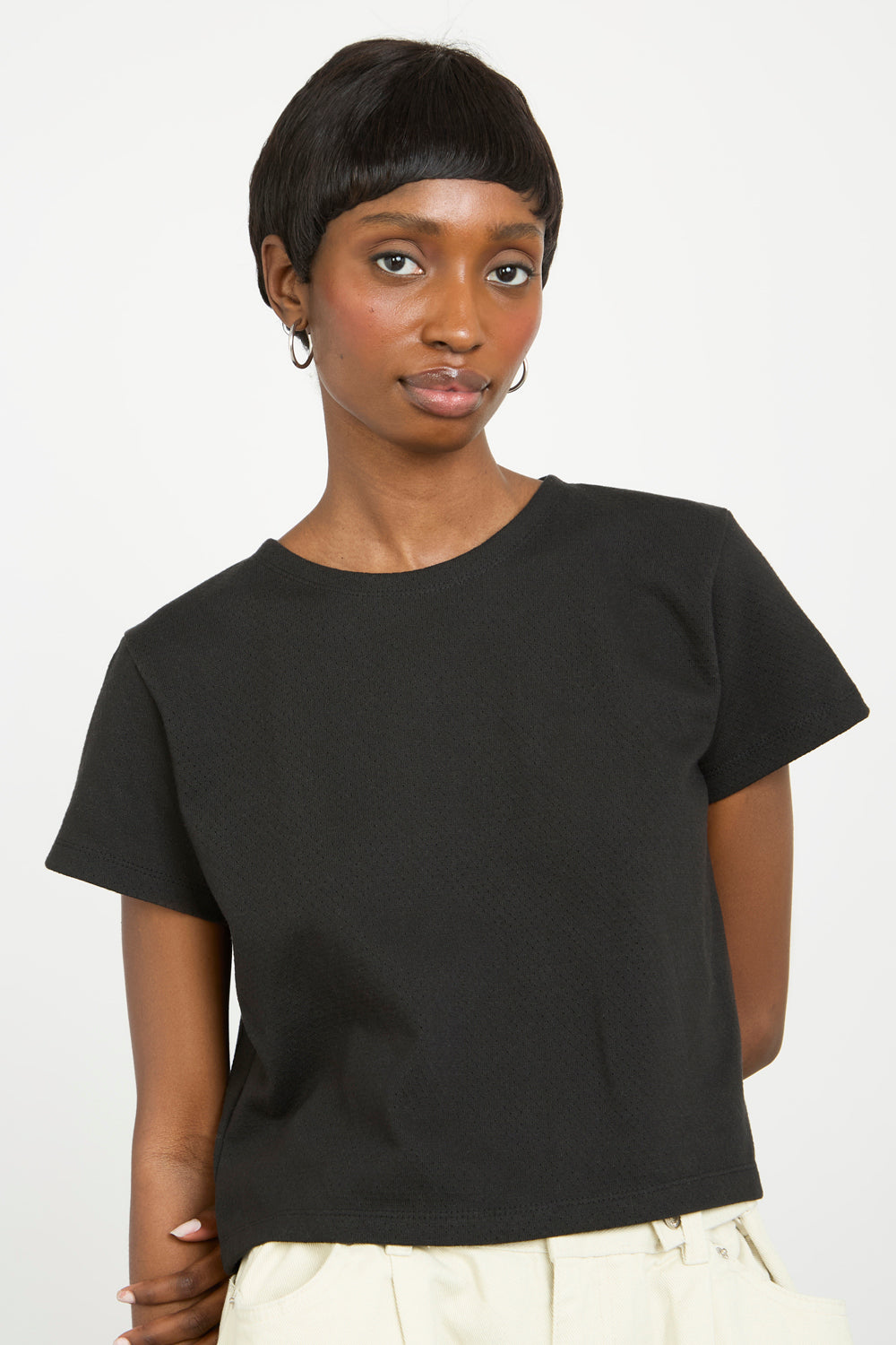 Black perforated holes T-shirt_1