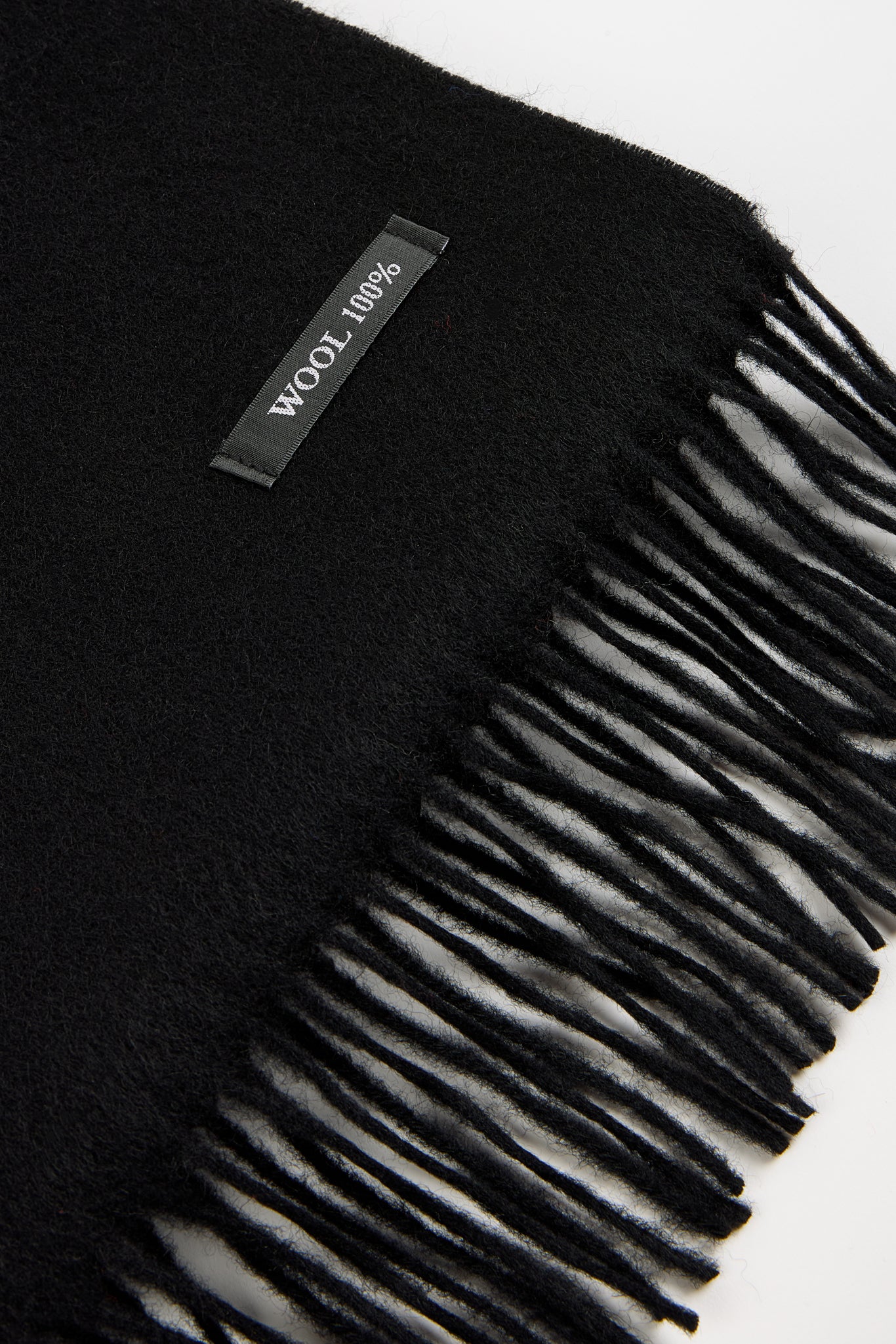 Black pure wool classic scarf_2
