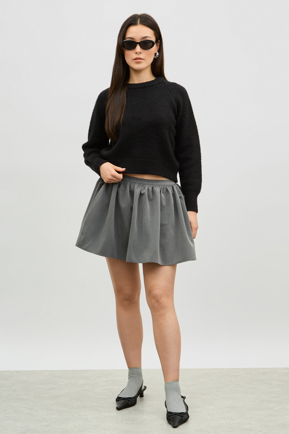 Black pure wool crew neck jumper_4