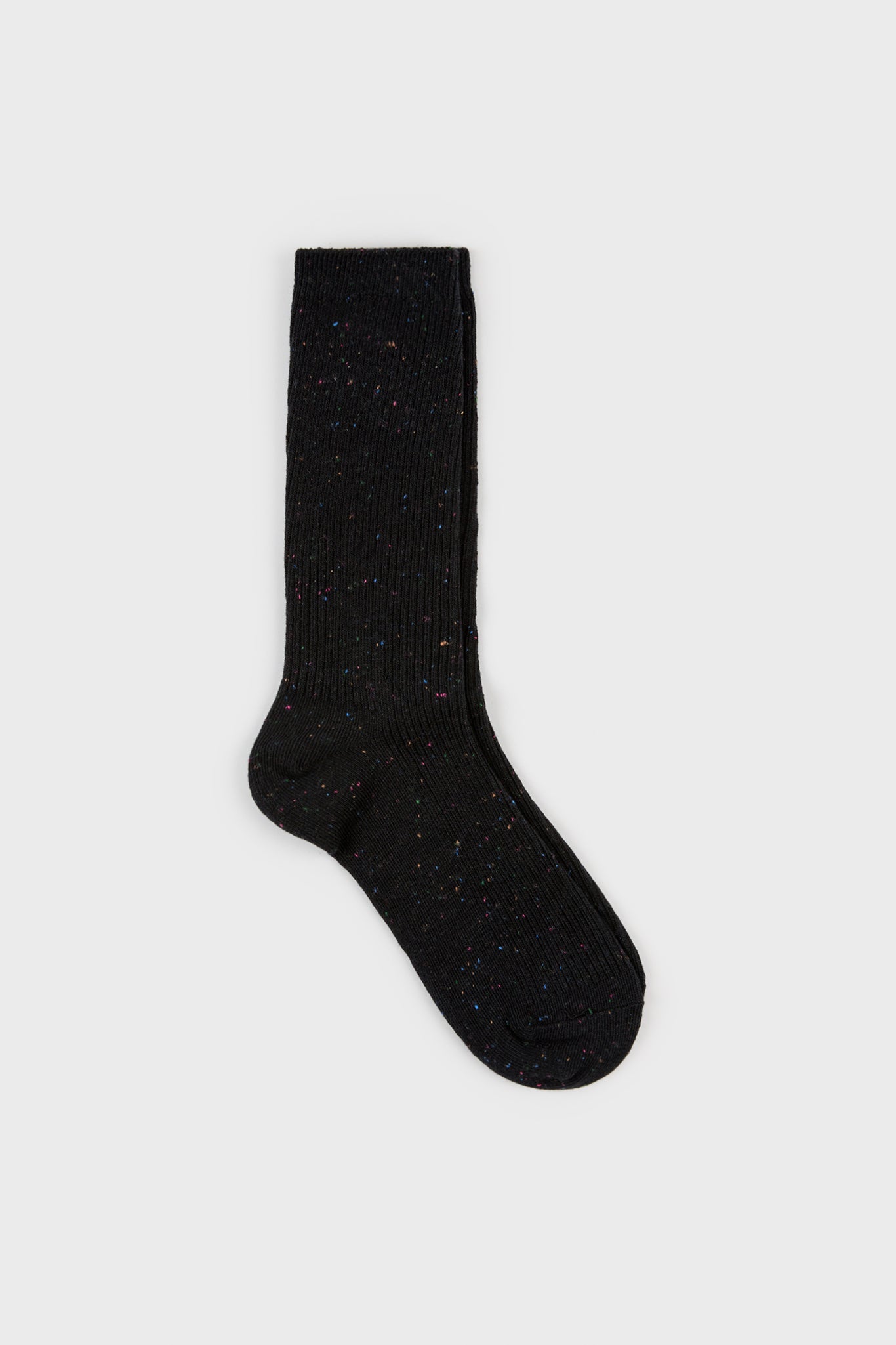 Black rainbow fleck ribbed socks_1